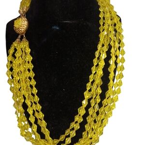Elegant Yellow Beaded Necklace